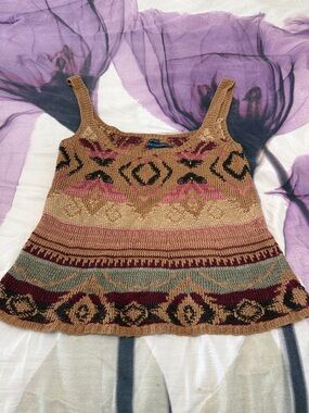 Polo by Ralph Lauren Multicolor Patterned Knit Tank Top